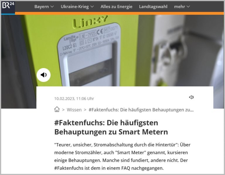 Interview Bayerischer Rundfunk zum Faktencheck Smart Meter
